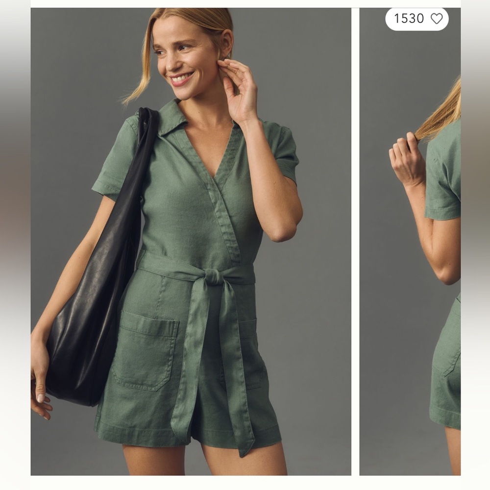 Maeve Linen Short Sleeve Romper